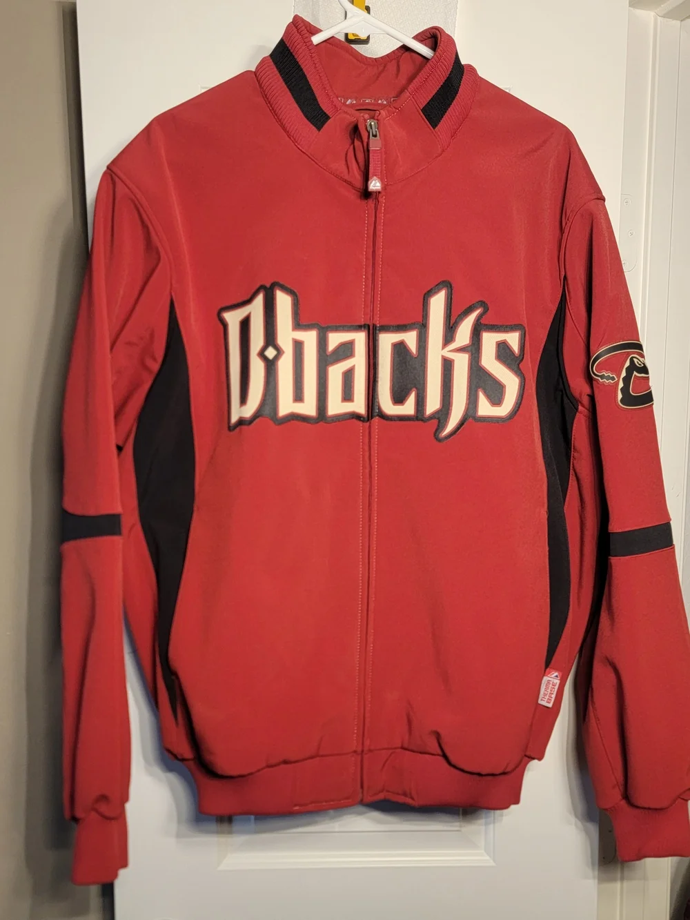 Majestic Red & Black D-backs Bomber Jacket